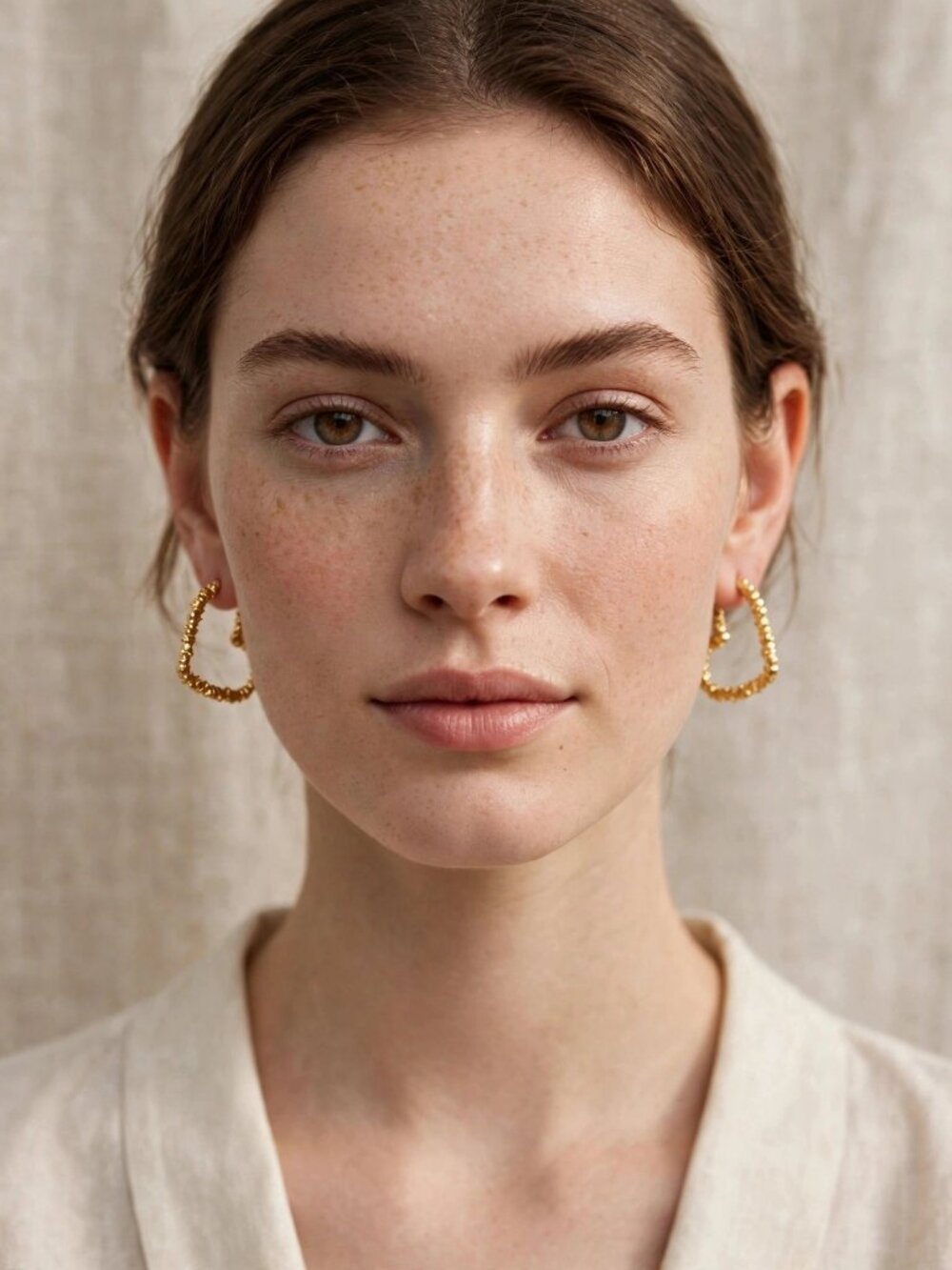 Gold Heart Hoop Earrings XDL